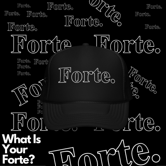Forte Embroidered Trucker Hat Black