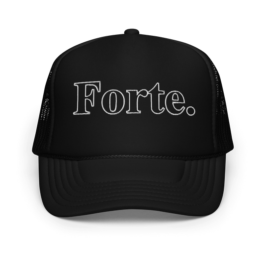 Forte Embroidered Trucker Hat Black