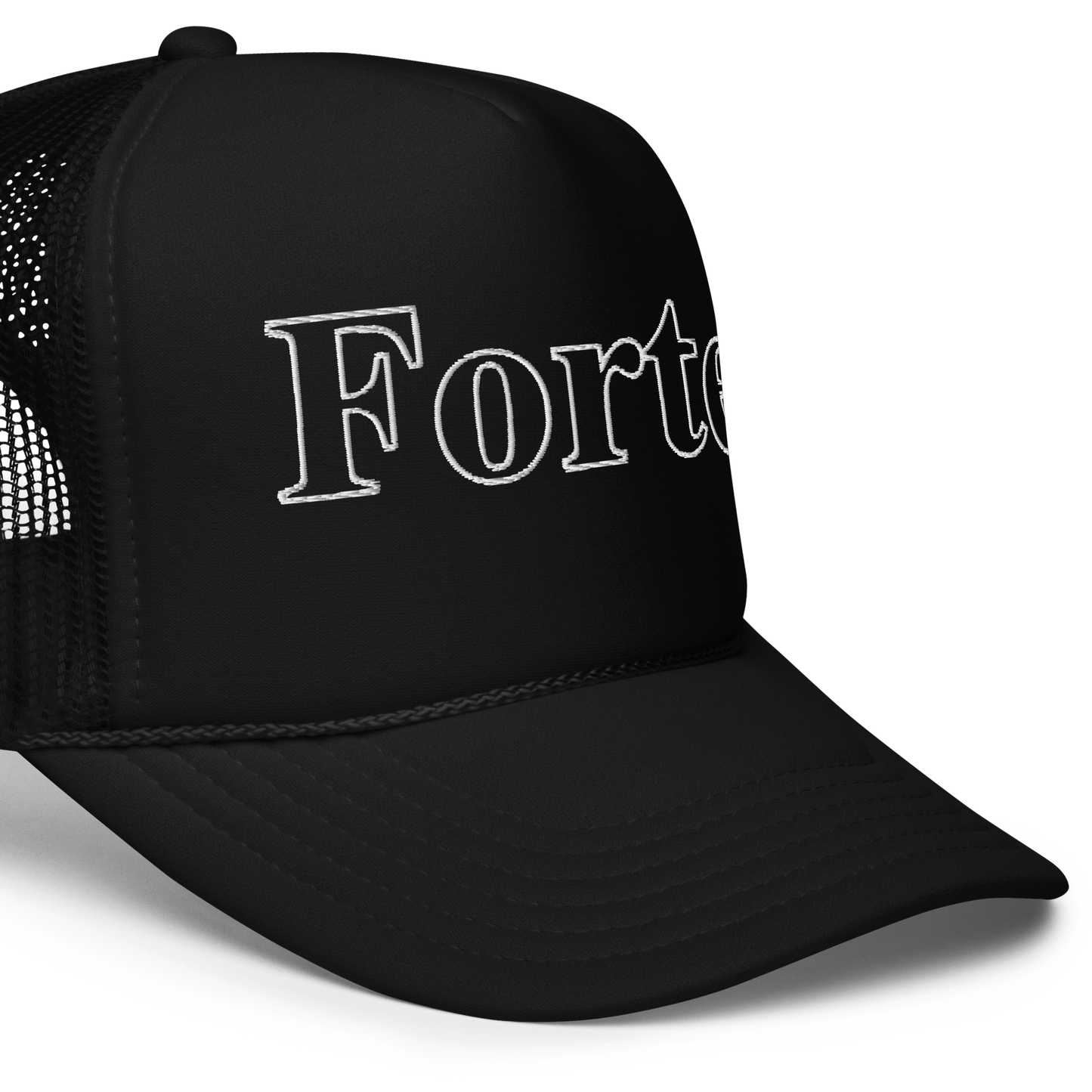 Forte Embroidered Trucker Hat Black